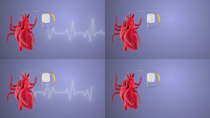 心脏和心脏起搏器的心跳波线