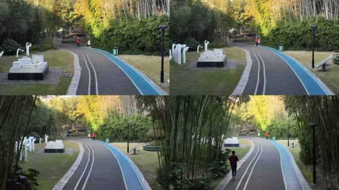 上海小区上海小区 在运动的人 步道 4k