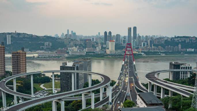 重庆菜园坝大桥白转黑延时摄影
