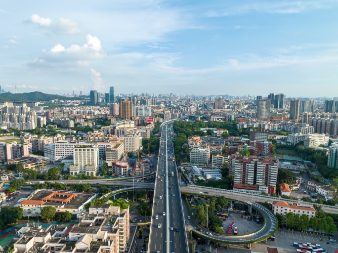 广州白云黄石机场立交道路航拍02