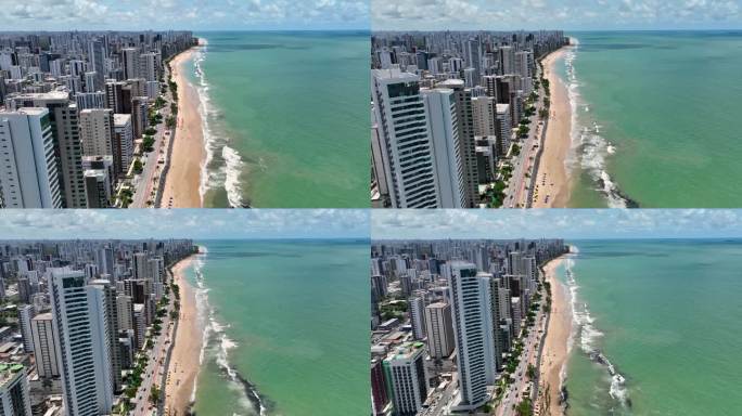 巴西伯南布哥省著名的累西腓海滩。