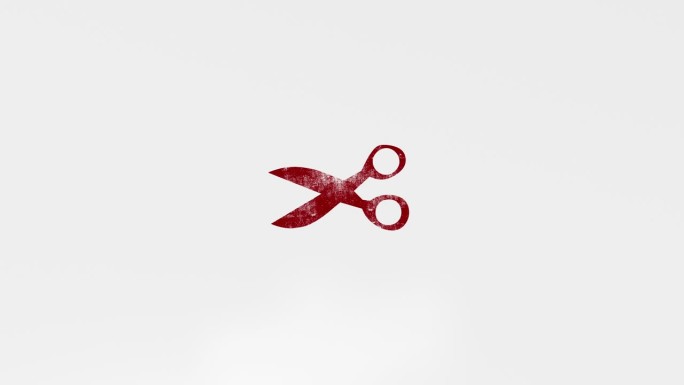 剪刀抠像通道动态素材红色印章