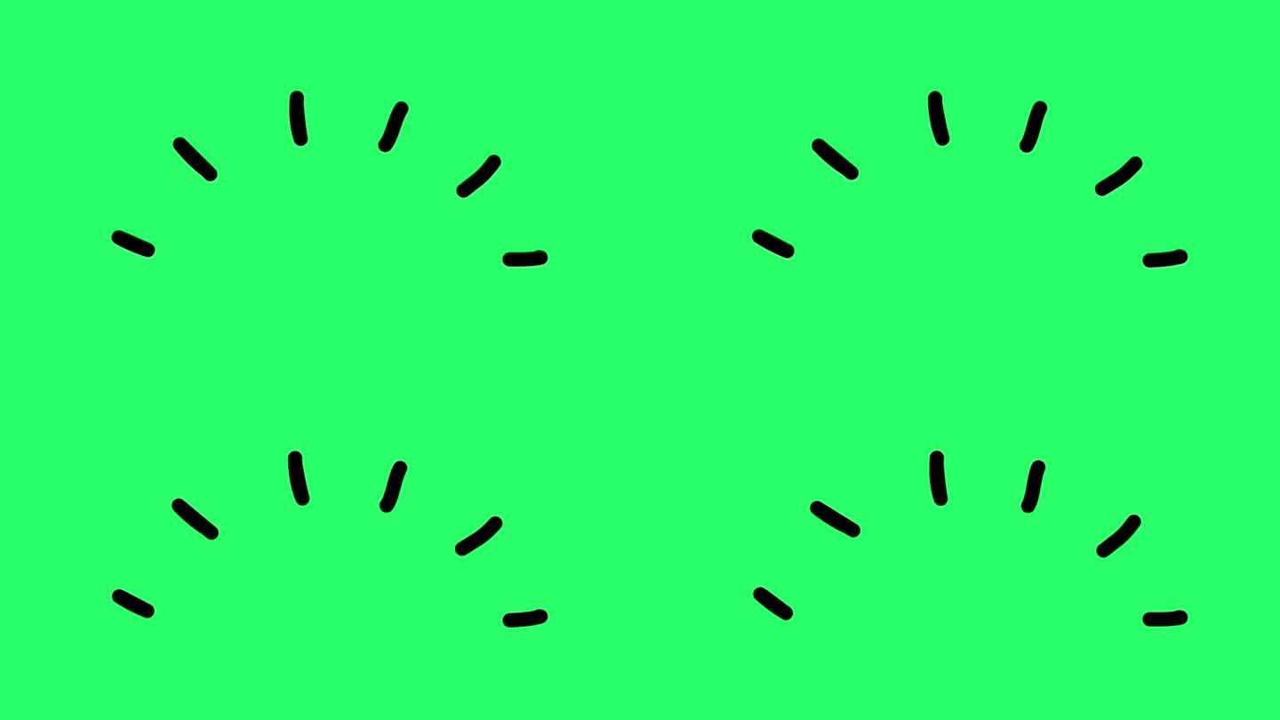 动画简单的黑线效果在绿色屏幕上。
