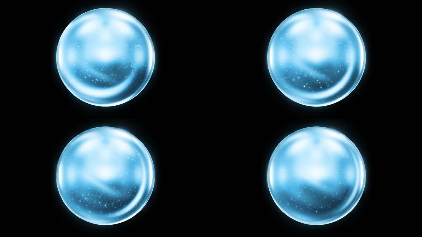 水滴 能量球 魔法球 粒子循环动画蓝色