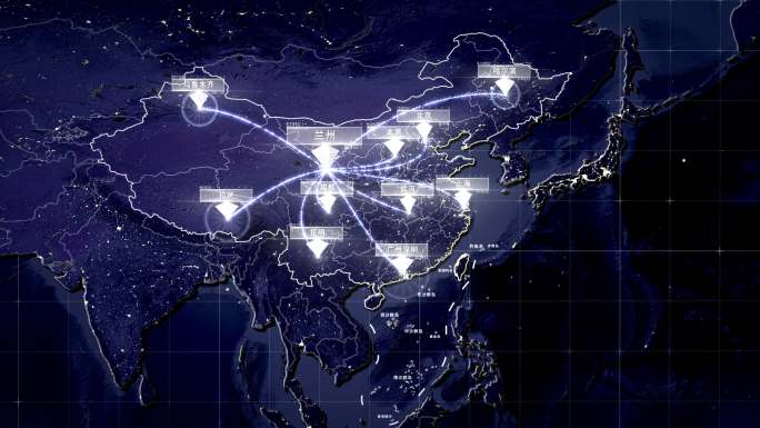 甘肃兰州辐射全国全球地图