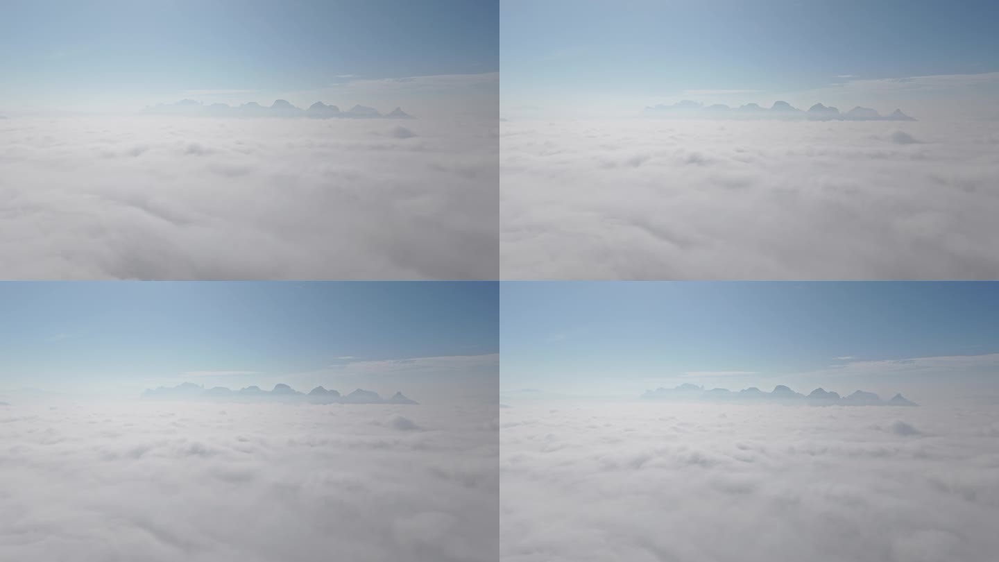 航拍视觉上升到流云面