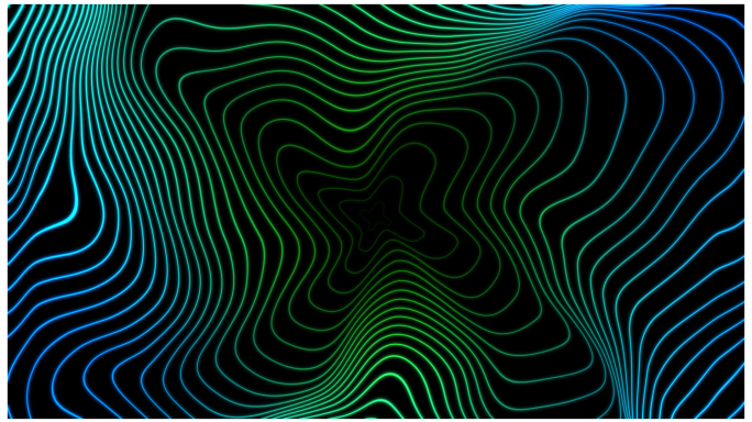 绿色波纹电波 线条扩散 晚会大屏背景循环