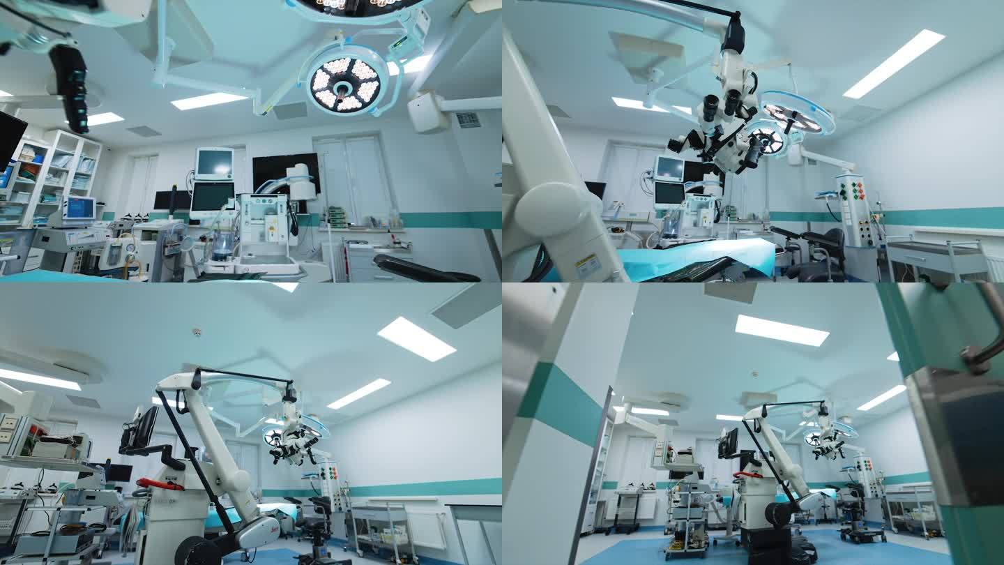 手术室仅供神经外科手术使用。离开宽敞的空房间，走进大厅。