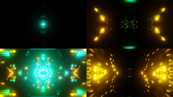 迪斯科闪烁的霓虹灯创造了一个电气化的VJ循环背景。