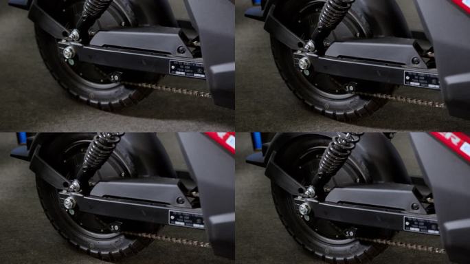 4K高清 电动自行车 车轮胎车身特写