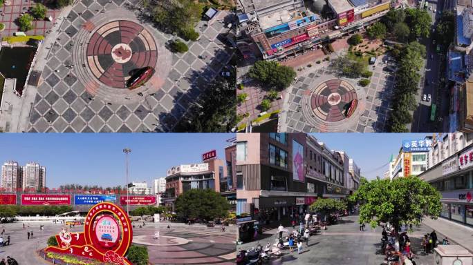 凉山州西昌市塑像交通道路航拍