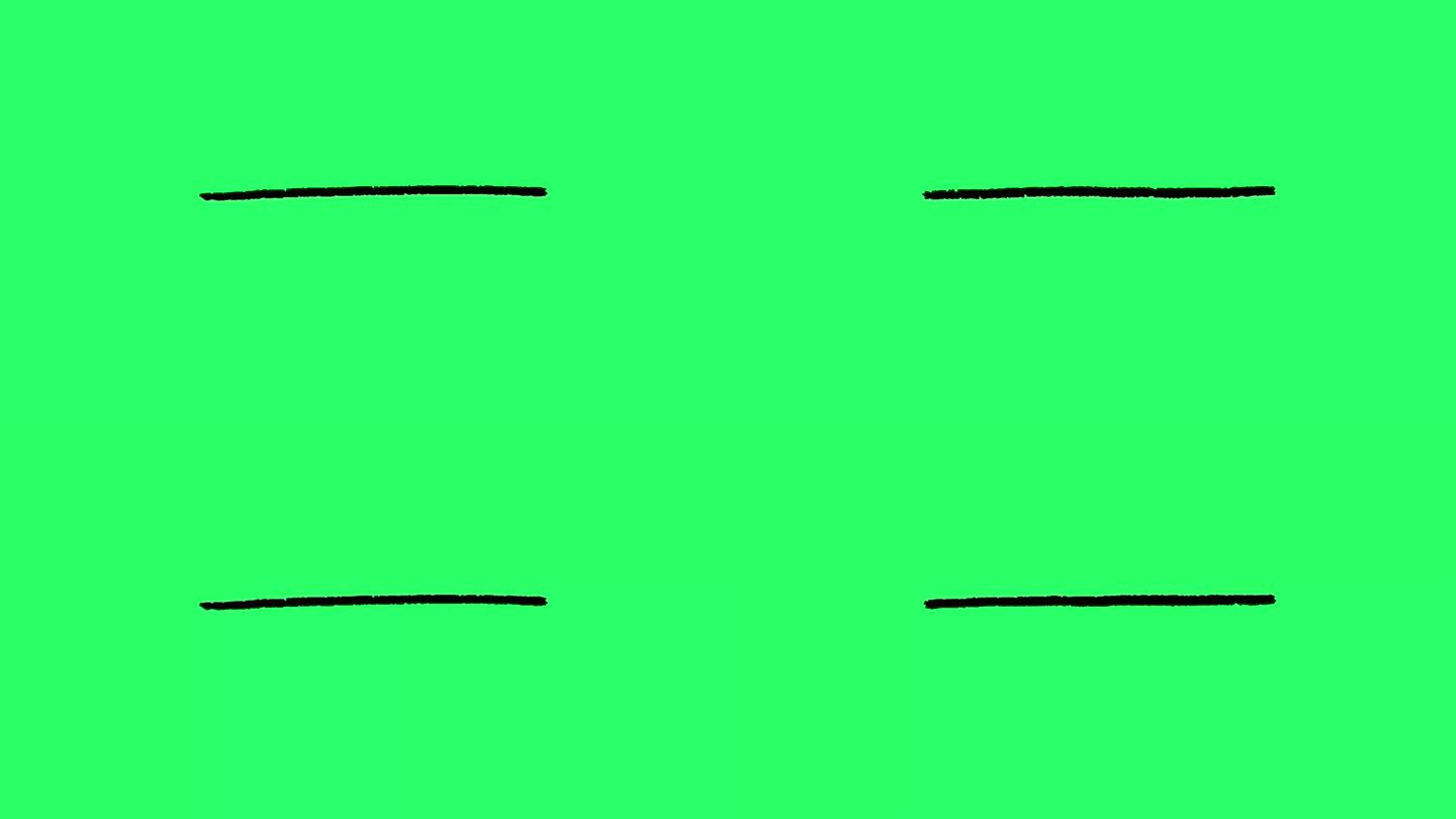 动画简单的黑线效果在绿色屏幕上。