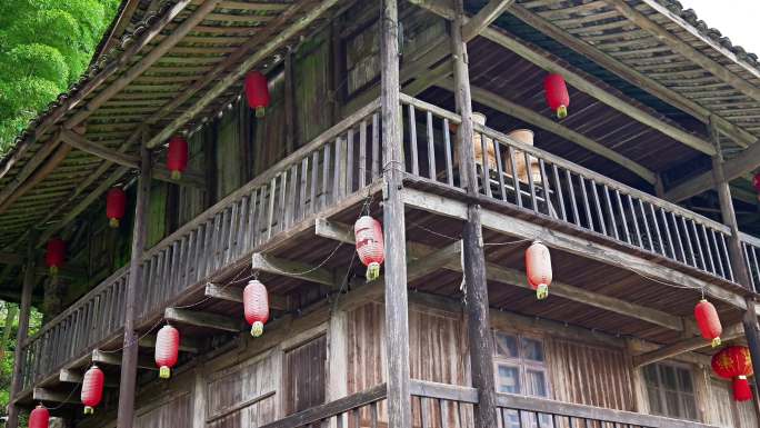 房屋民居民宿吊脚楼卯榫建筑