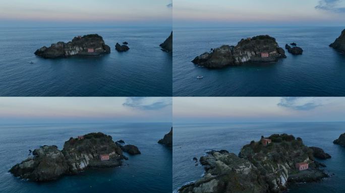 Acitrezza的Faraglioni。独眼岩，典型的熔岩堆。意大利西西里岛