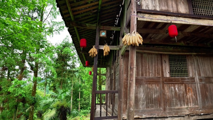 房屋民居民宿吊脚楼卯榫建筑