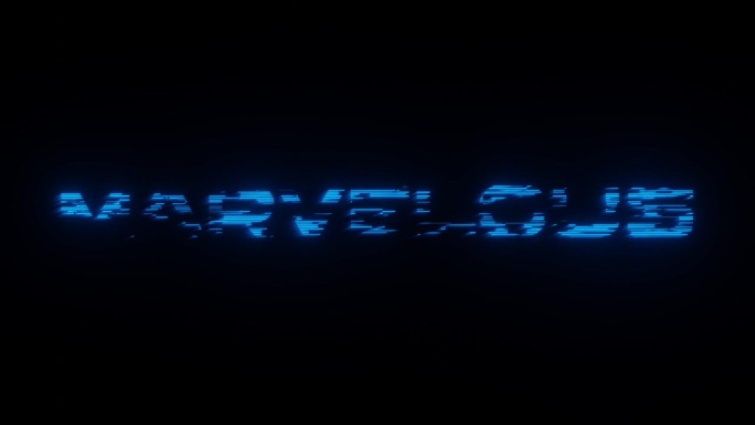3d渲染动画一个了不起的霓虹蓝色标志在一个黑色的背景