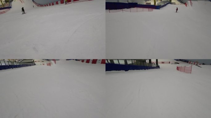 室内滑雪场滑雪第一视角
