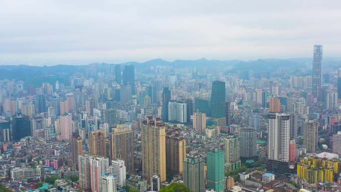 贵州发展 旅游城市 俯瞰贵阳风光