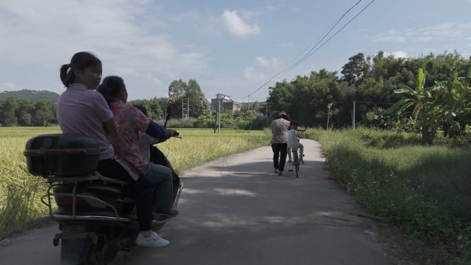 村道摩托车自行车行人