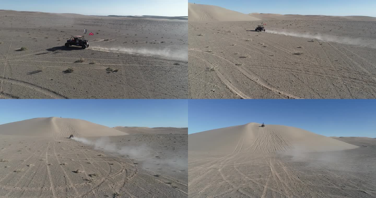 沙漠越野摩托车航拍