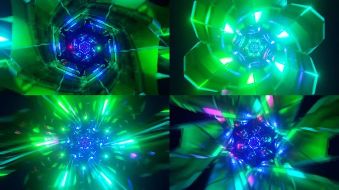 催眠霓虹灯艺术在一个多色，无缝的VJ循环。