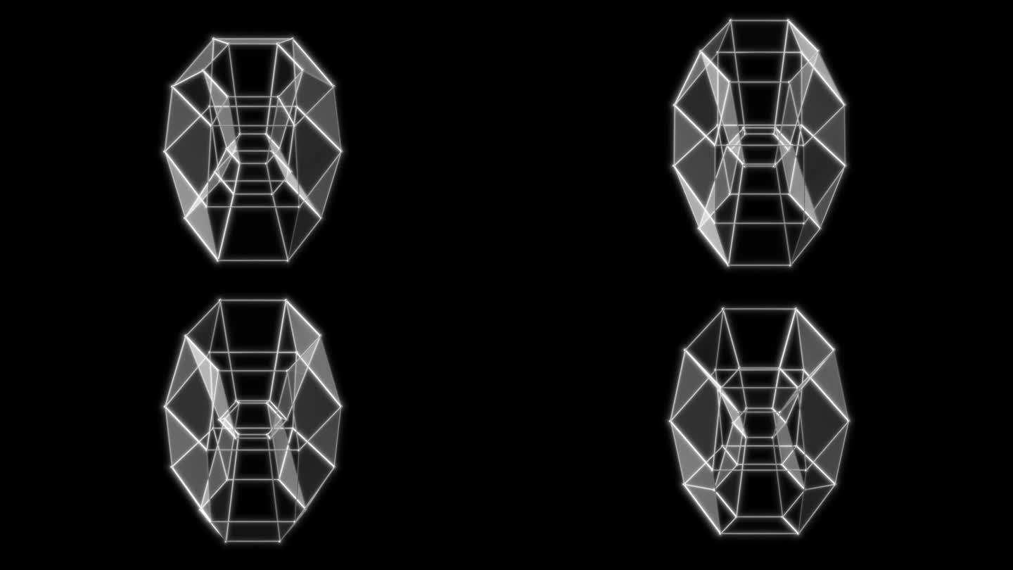 4D超六边形无缝循环的三维投影