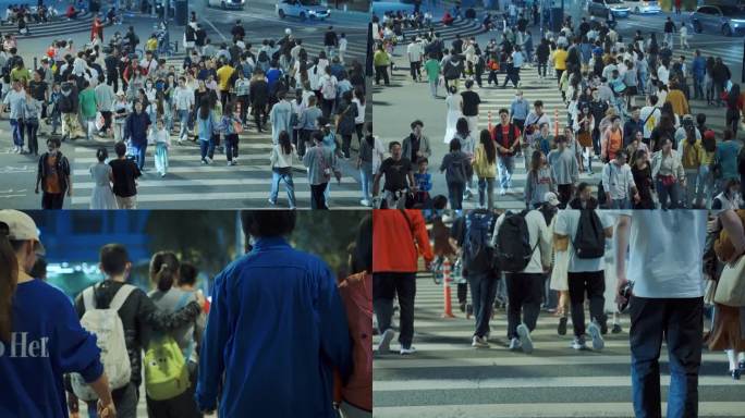 4K繁忙的人行道 脚步特写城市人文人流