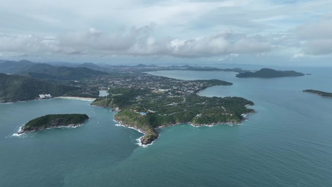 航拍东南亚泰国普吉岛蓬贴角和周边岛屿风光