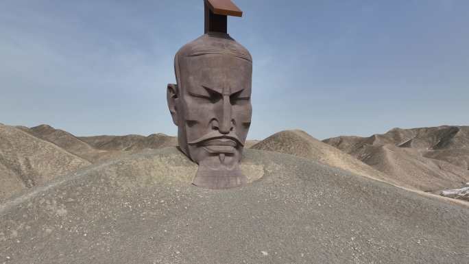 瓜州戈壁滩汉武大帝雕塑