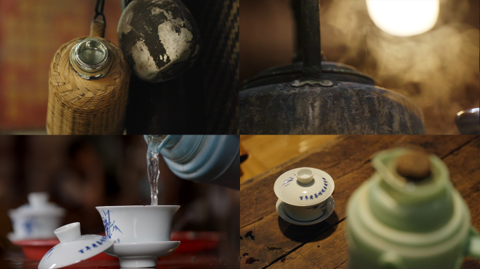 烧水沏茶 盖碗茶 成都百年茶馆