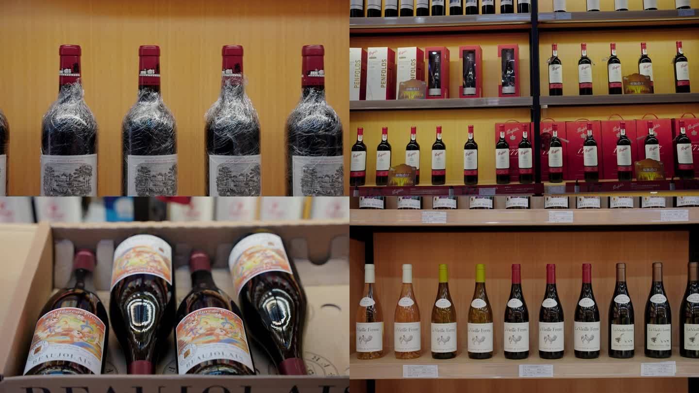 葡萄酒专柜，拉菲葡萄酒展示，葡萄酒陈列