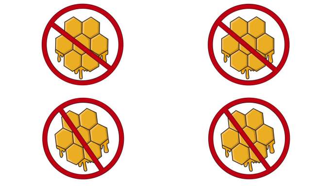 禁止图标和蜂蜜图标的动画视频