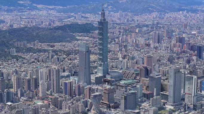 台湾台北101大厦航拍模型