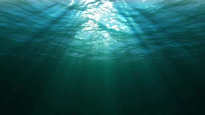 宽屏唯美深邃海底海洋水底大海光线背景