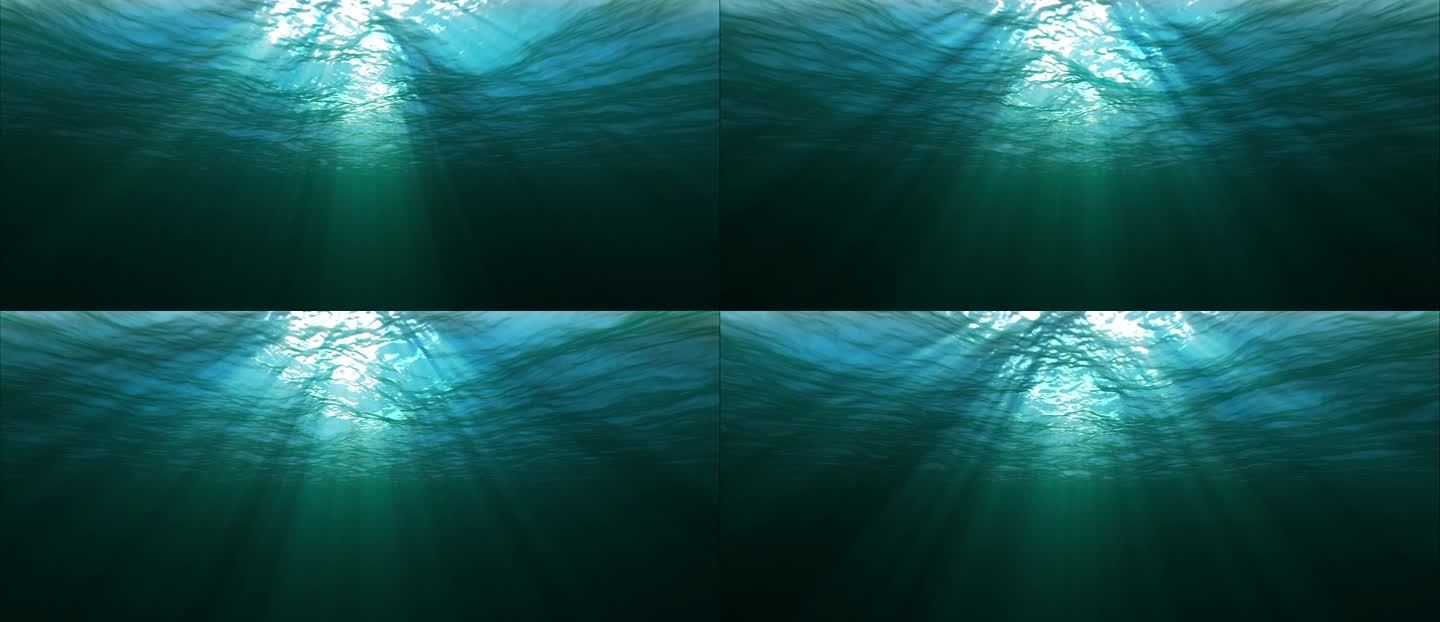 宽屏唯美深邃海底海洋水底大海光线背景