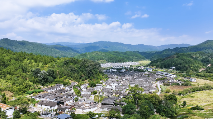 连城培田古村落 晒稻谷 连城文旅 培田村