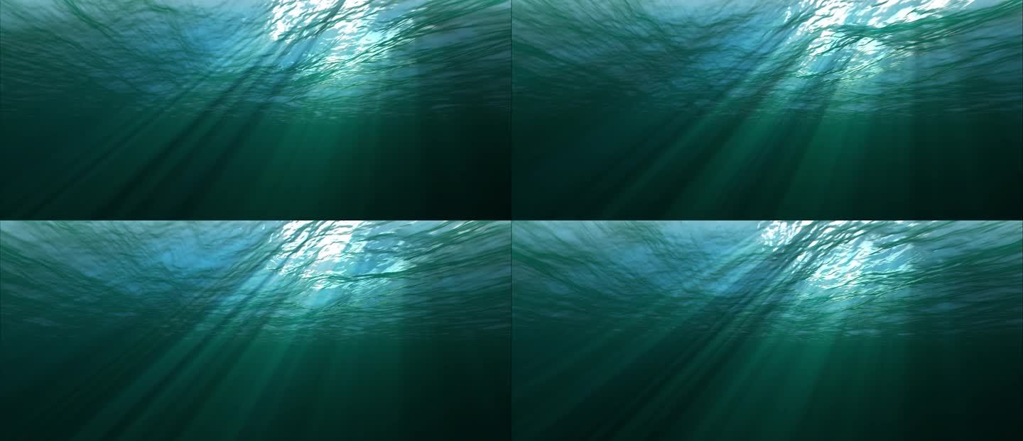 深邃唯美海底视频海洋水底阳光光线