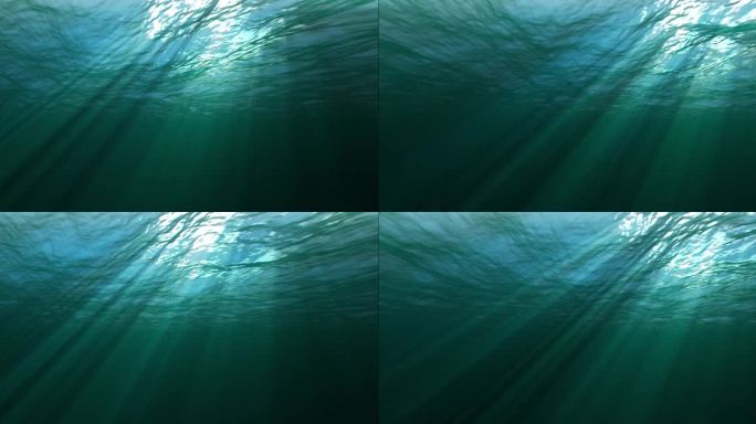深邃唯美海底视频海洋水底阳光光线