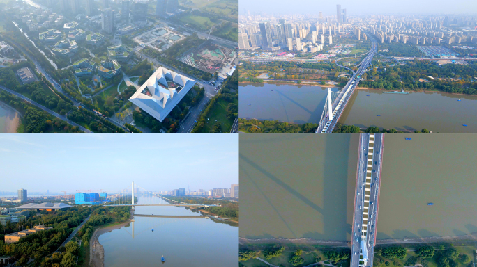 南京夹江大桥4K航拍