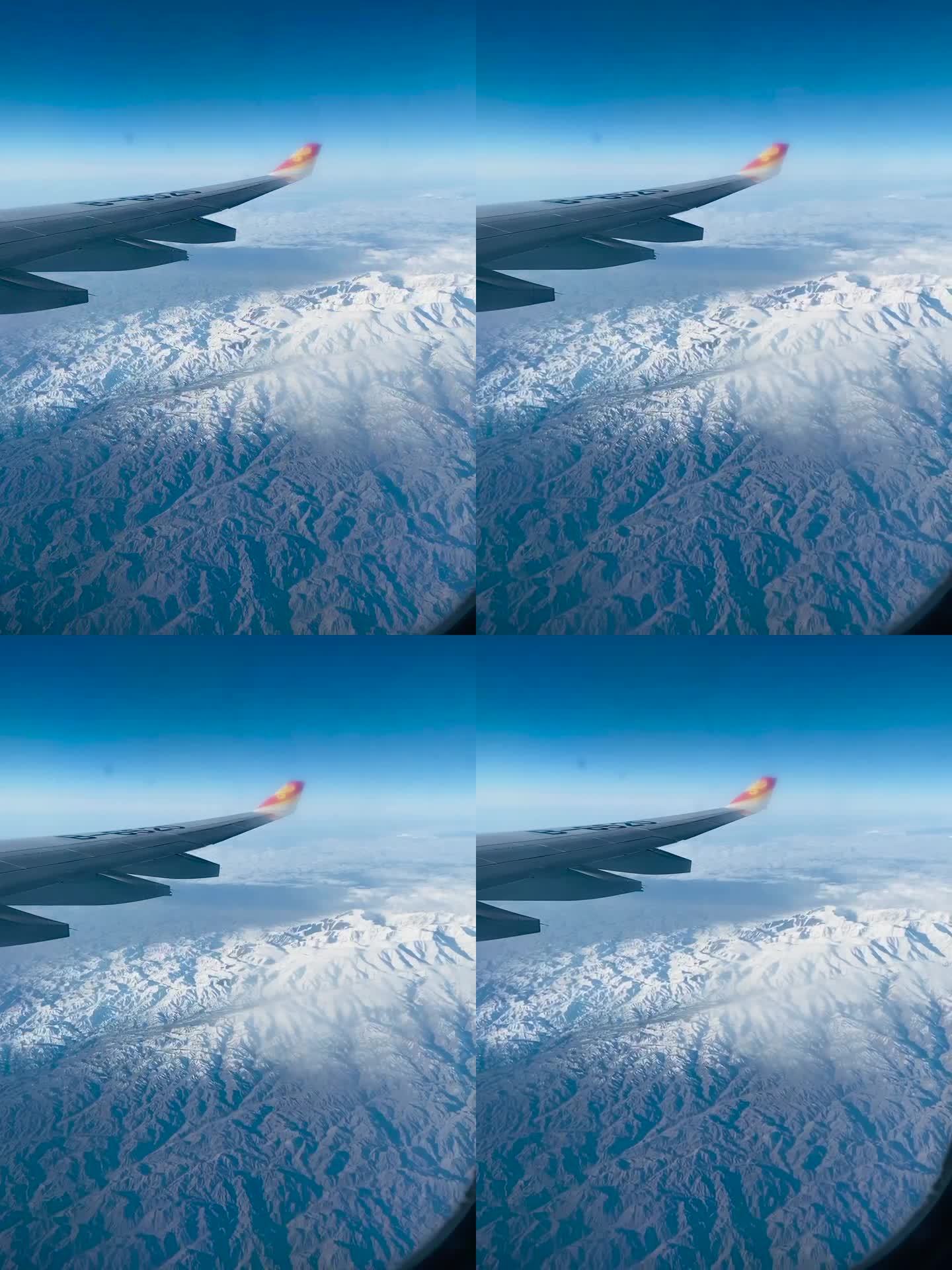 飞机俯瞰雪山