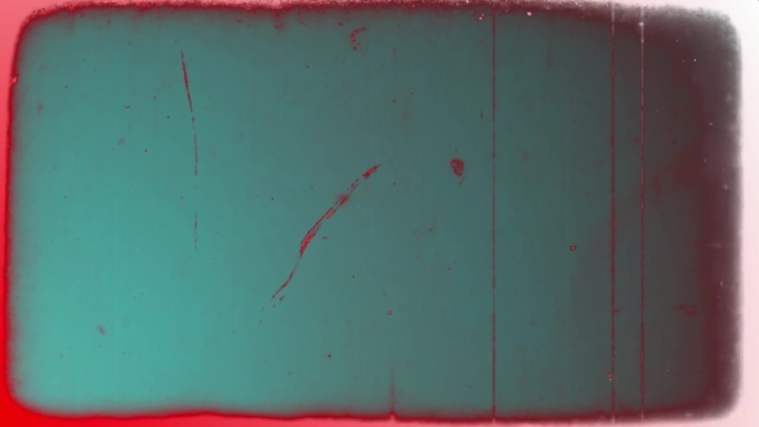 红白模拟胶片帧抖动和蓝绿色划痕