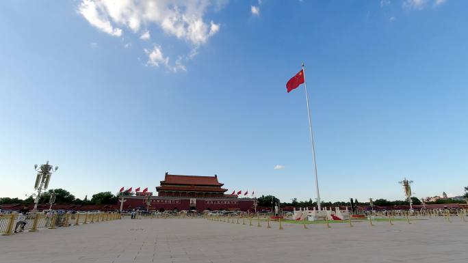 北京天安门广场国旗延时摄影