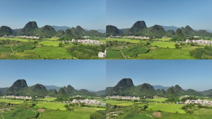 广东清远英德英西峰林峰林晓镇景区航拍