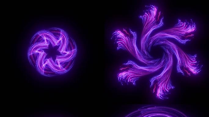 地屏-紫色粒子线绽放