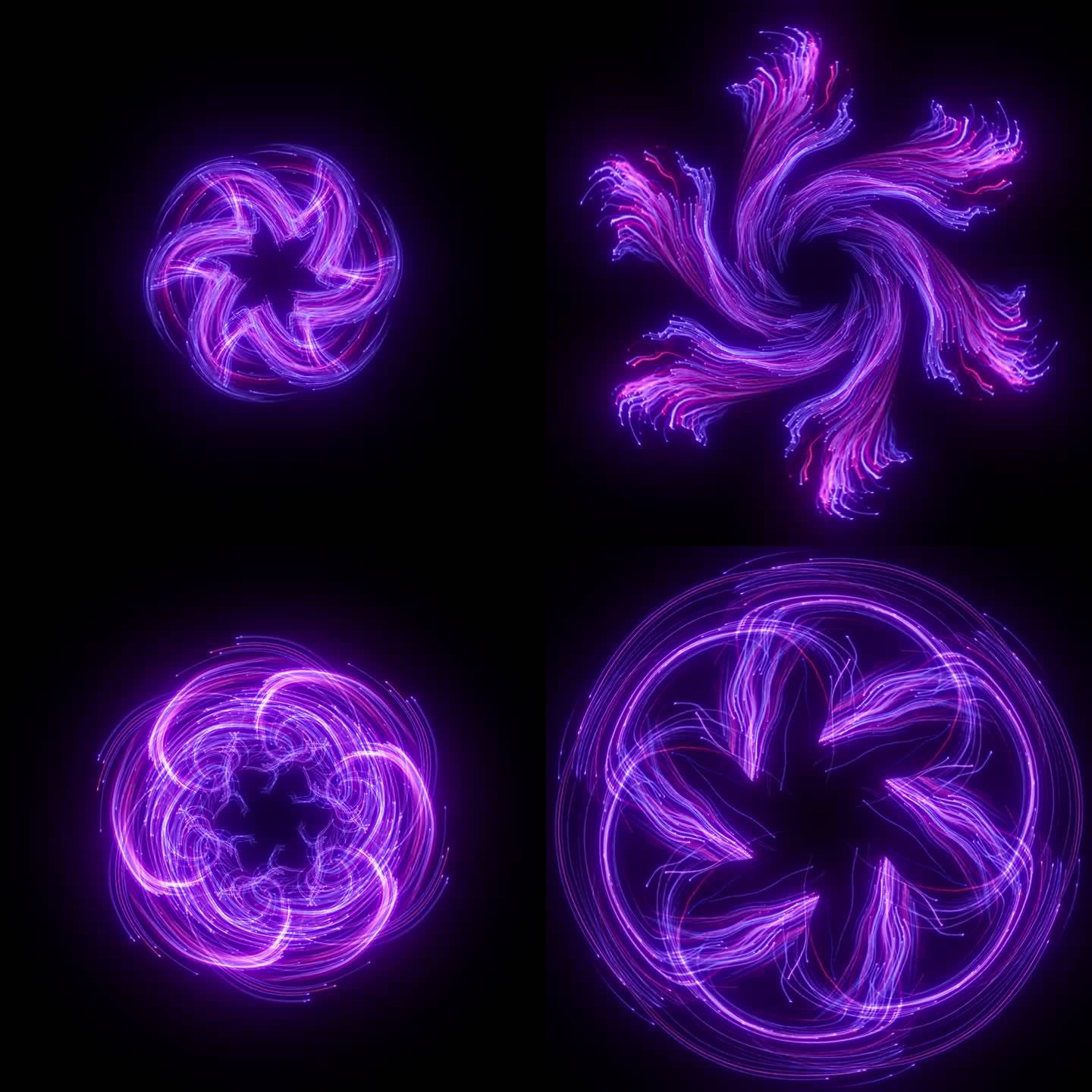 地屏-紫色粒子线绽放