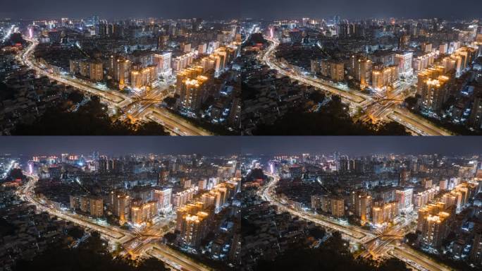 泉州城市交通 晚高峰 夜景 延时