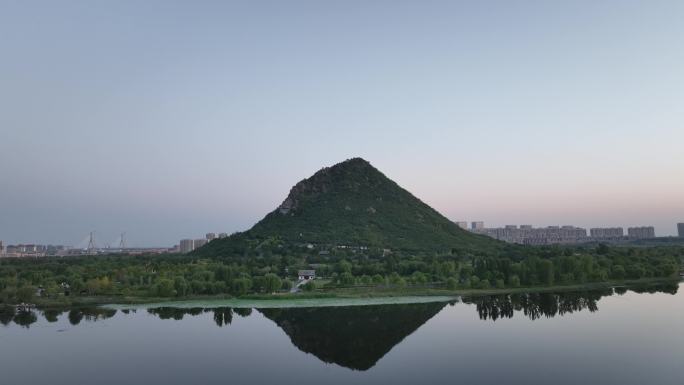 济南华山清晨航拍