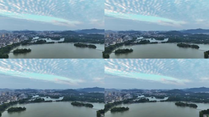 航拍广东惠州旅游地标5A级惠州西湖湖景