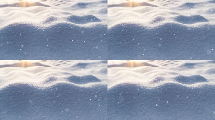 可循环的雪景。圣诞贺卡。雪景背景。