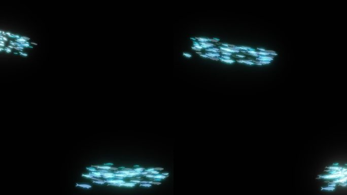 发光粒子鱼群游动-3